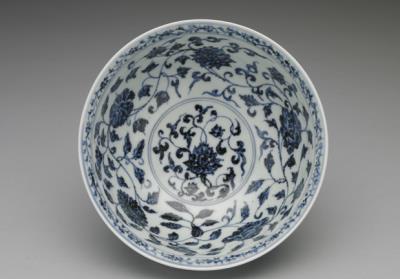 图片[2]-Bowl with four-seasons flowers decoration in underglaze blue, Ming dynasty, Yongle reign (1403-1424)-China Archive